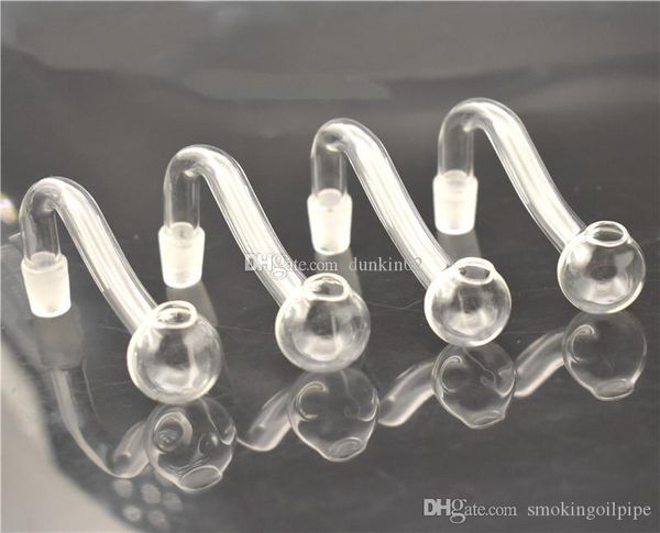 Pyrex-Glas-Ölbrennerrohr mit 10-mm-Außengewinde, durchsichtiger Mini-Bubbler aus dickem Rohr für Wasserbongs