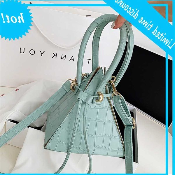 

fashion women's 2020 korean version ins versatile personality zongzi net red triangle hand messenger bag