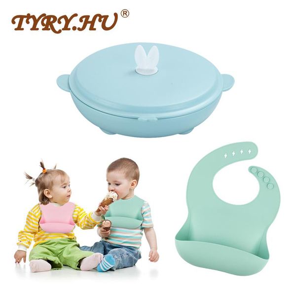 

feedings non slip bowl silicone steel baby plate waterproof tableware bib stainless set 1set feeding tyryhu with bbyyvr homebag