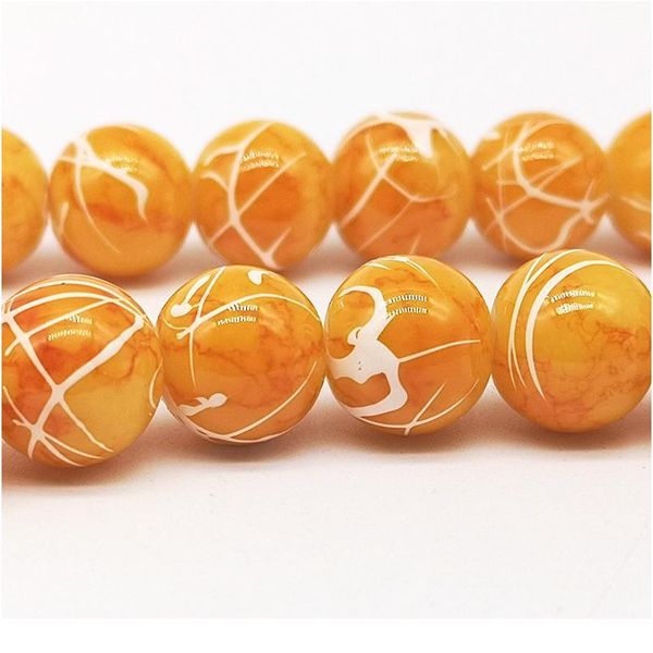 

wholesale 4/6/8/10mm pull white silk glass beads loose spacer beads painted charm for jewellery making diy bracelet&neck jllprz