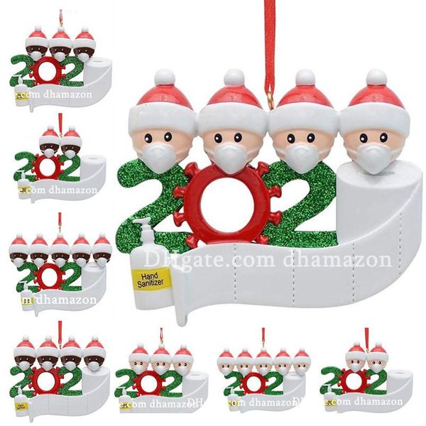 

in stock quarantine christmas birthdays party decoration resin material gift product personalized family ornament pandemic social distancing