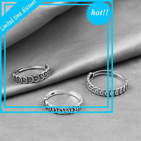 

new qianduoduo women's simple make old life rich flower mouth index finger gold ring, Golden;silver