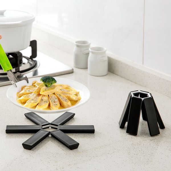 

heat insulation pad foldable table mat creative heat-resistant partition shelf kitchen folding anti-scald mat dhl free