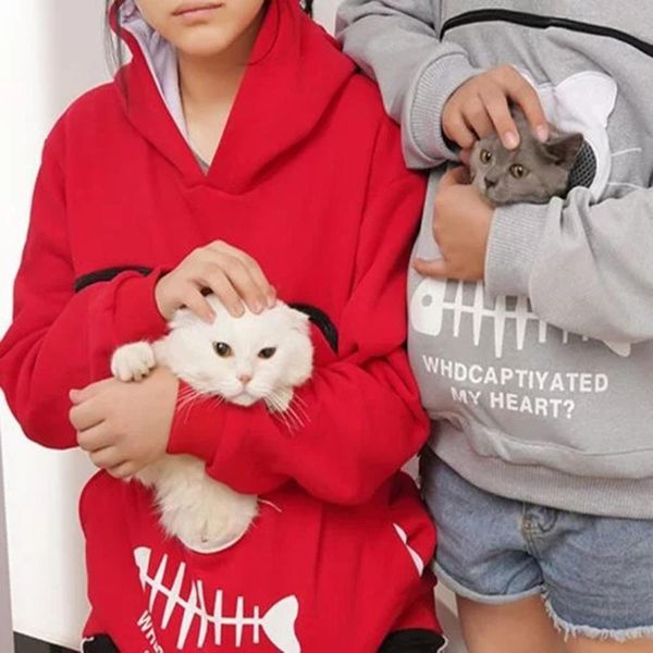 

cat lovers hoodie kangaroo dog pet paw dropshipping pullovers cuddle pouch sweatshirt pocket animal ear hooded, Black
