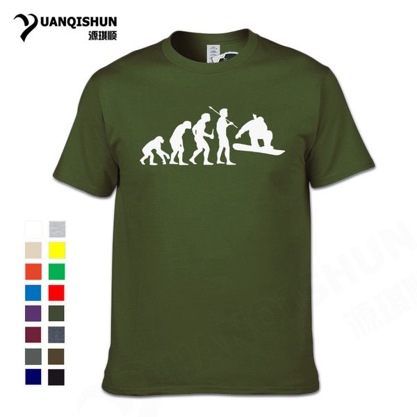 

спорт мода спорт эволюция t-shirt летний новый snowboardinger футболка 16 цветов мужчины с коротким рукавом o шеи tshirt мужской хип-хоп