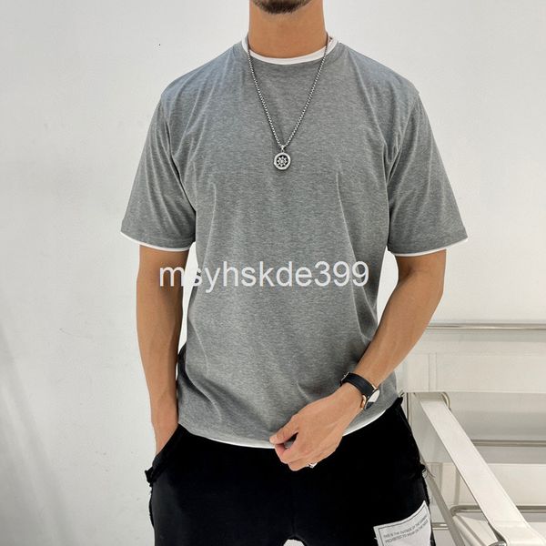 

men's t-shirts men's luxury short sleeve t-shirt tencel cotton, White;black