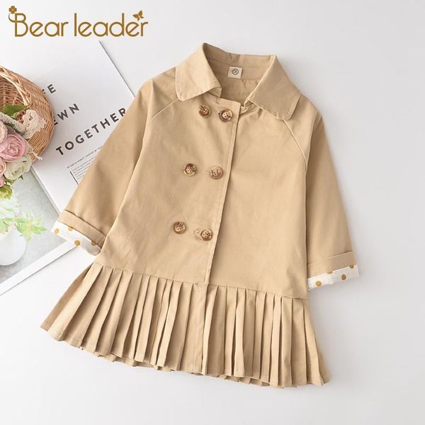 

bear leader girls autumn outerwear 2020 new fashion kids girl ruffles coats casual trench outfit princess clothing for 2 7 years, Blue;gray