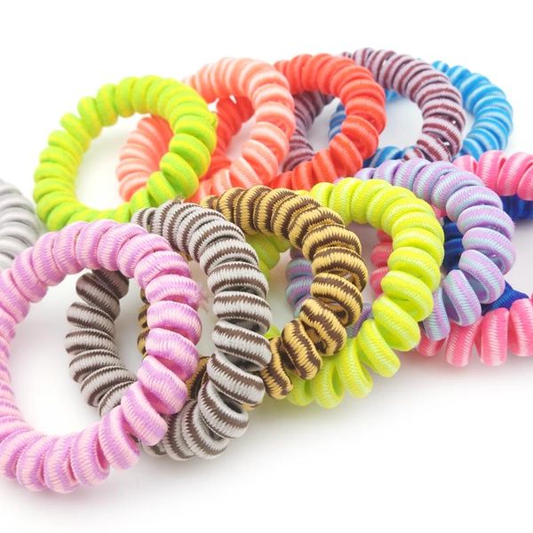 

веревка полосатой ткани wrap случайный цвет телефонный провод линии резинкой резинка hairband волос резинка для волос ободки gum 5.5cm sqcmt, Silver