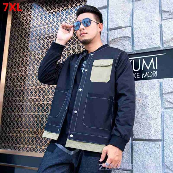 

large size jacket male 7xl men's fashion trendy thin plus size casual jacket mens clothing bomber jacket japanese fashion