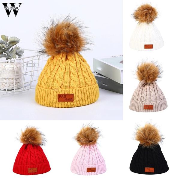 

berets womens hat autumn winter thicken men and women knit caps to keep warm solid color hair balls pullover cap au30, Blue;gray