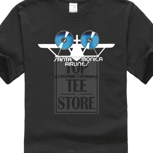

vintage santa monica airlines logo t shirt мужчины черный размер s для 4xl спорта толстовка с капюшоном толстовка