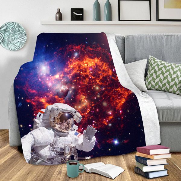 

galaxy астронавт 3d printed флис одеяло для кровати туризма пикника толстых quilt модного покрывала sherpa throw одеяла 05
