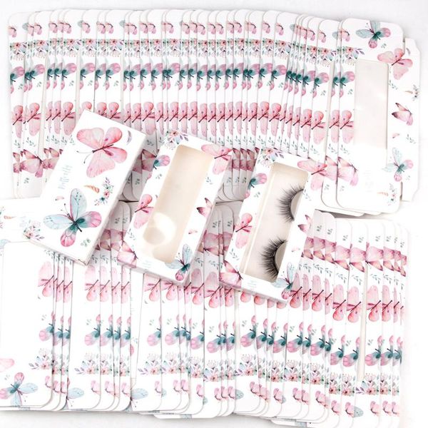 

false eyelashes es 20/50/100pcs carton paper eyelash packing box 25mm long wholesale bulk pretty lashes storage packaging