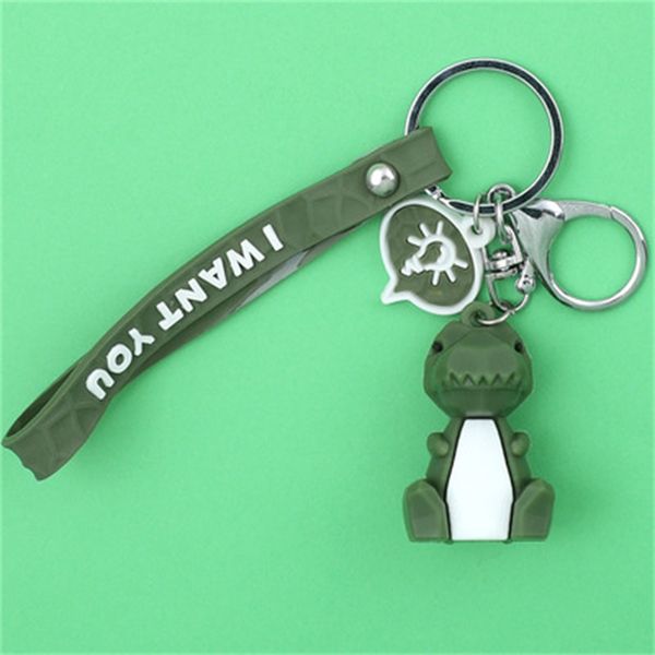 

pvc geometric cartoon keychain funny dinosaur keychain women jewelry cute charm bag key chain car key ring accessories wy823q1 34 n2