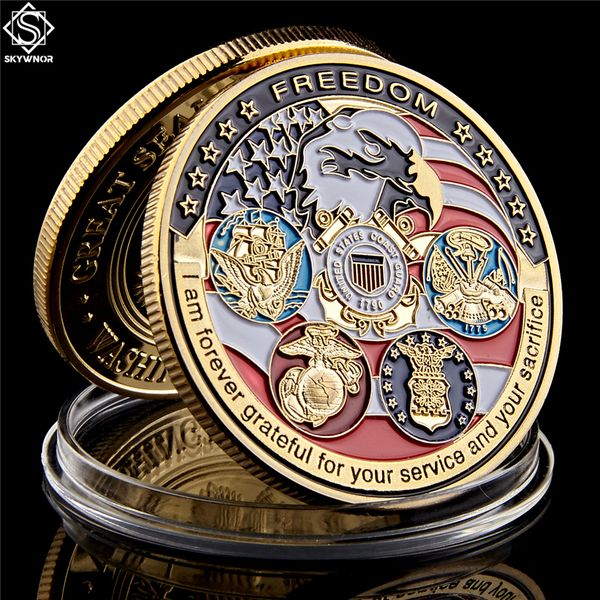 

arts and crafts collectible challenge us military forces 24k gold plated commemorative badge