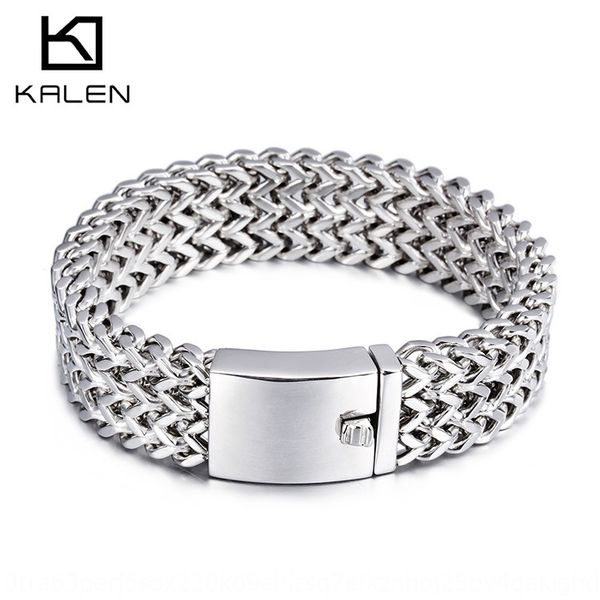 

titanium steel glossy bracelet jewelry jewelry fashion trend three row stainless steel men's bracelet xrjwr, Golden;silver