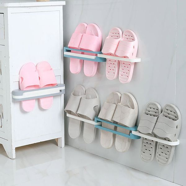 

hanging shoe rack wall mounted bathroom shoe storage rack hanging shelf 3 in 1 shoe holder wall-mounted household slippers rack