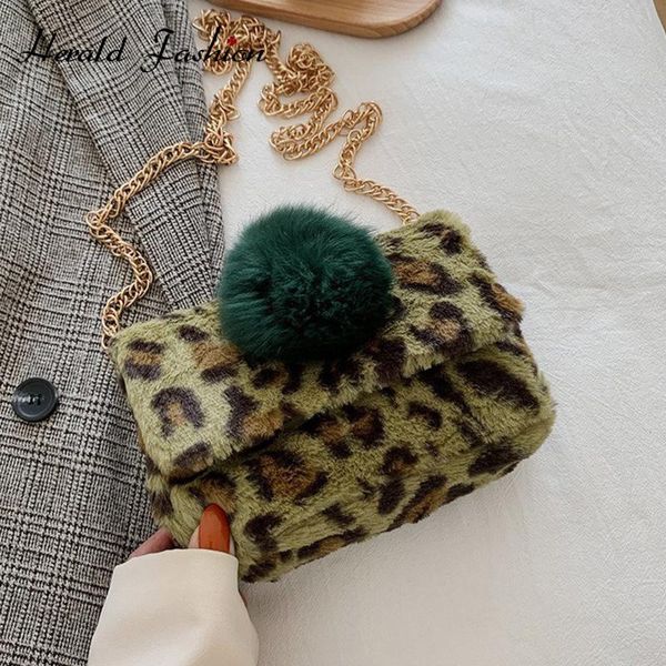 

2020 leopard печать crossbody сумки для женщин осени зима плюшевого мягких больших плеч сумки для женщин сумки и кошельков