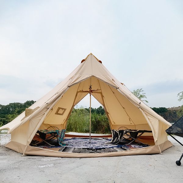 

rainproof field outdoor camping camp double tent folding warm pyramid tent