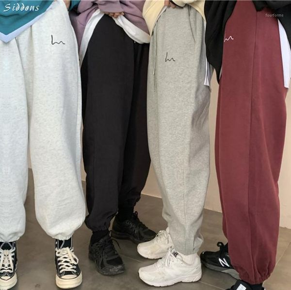 

women's pants & capris siddons tracksuit woman stripes velvet thick embroidery fleece bottom loose tie straight leg casual sports trous, Black;white