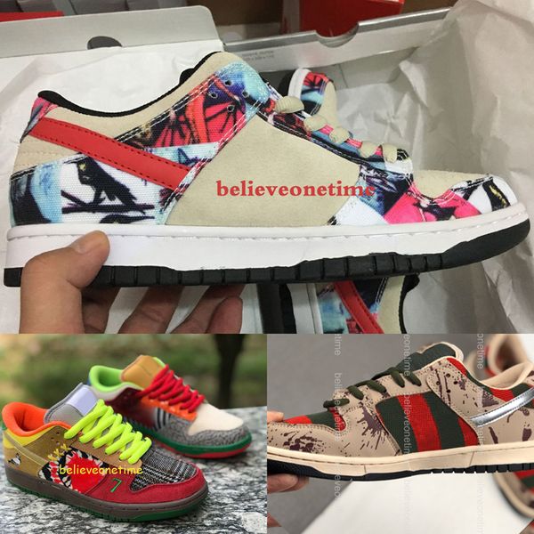 

dunk sb low freddy krueger paris men women shoes die 7 11 eleven road sign purple pigeon running trainers skate designe sneakers with box