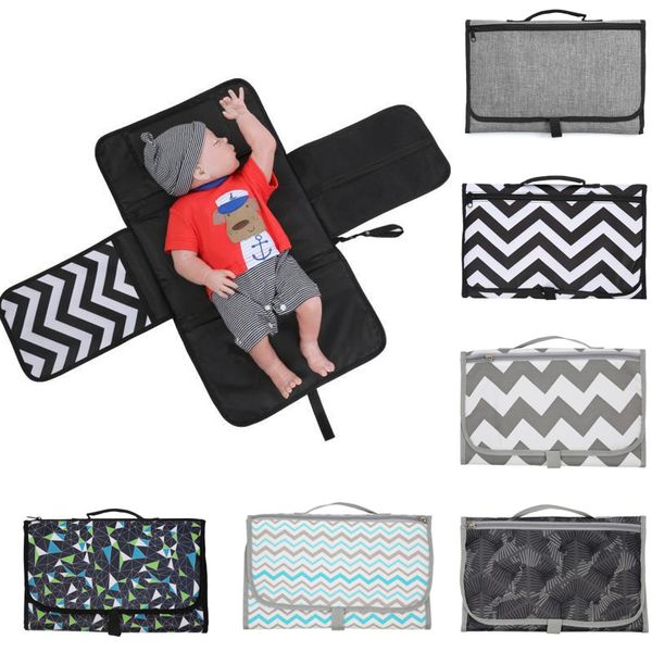 

new 3 in 1 waterproof changing pad diaper travel multifunction portable baby diaper cover mat clean hand folding diaper bag 201117