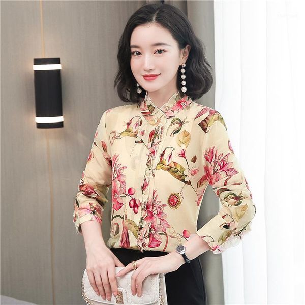 

korean fashion silk women blouses satin long sleeve shirt and blouse office lady blusas largas plus size autumn womens 1, White