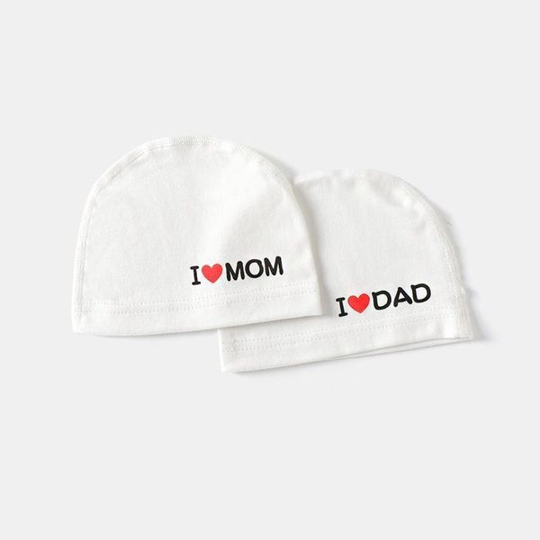 Berretti Cappelli Nati Neonati Ragazzi Ragazze Fetale Estate Berretto traspirante Love Mom Copricapo bianco stampato Neonati Bel berretto morbido