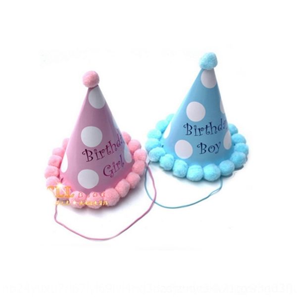 

mtilh special price children's party fur ball hatpointed round dot paper velvet 1ojdp ball party hat hat