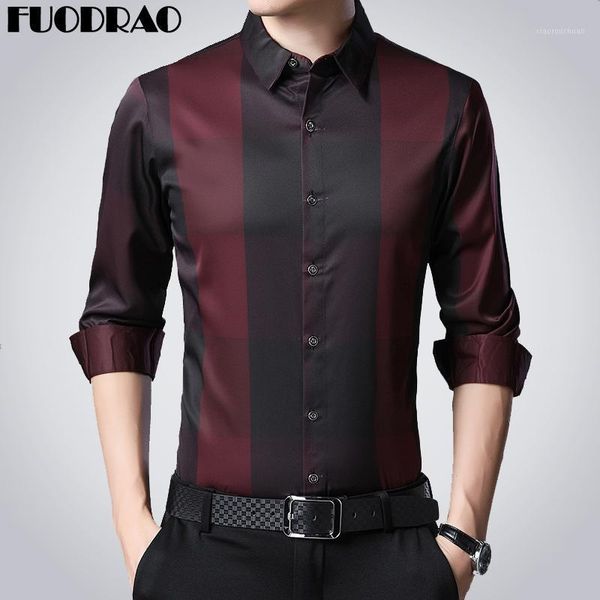 

new 2020 brand dress shirt men spring long sleeve plaid shirts slim fit camisa masculina casual men shirts e0261, White;black