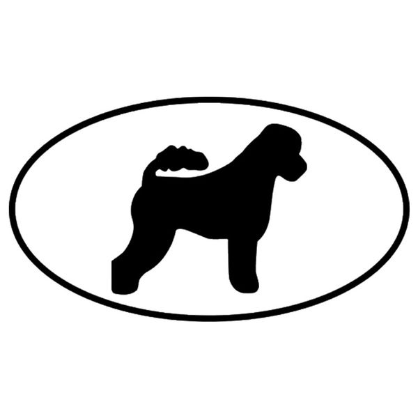 

13.2*7.3cm portuguese water dog car stickers cartoon vinyl decal car styling truck accessories black/silver s1-0666