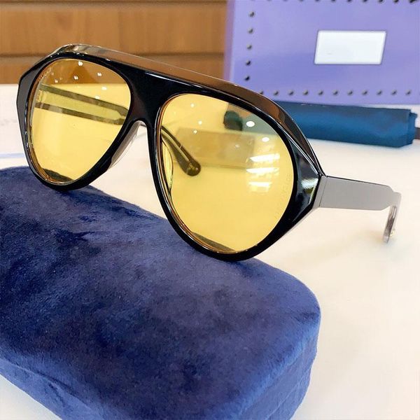 

0479s women's sunglasses yellow lens sunglasses thick edge plate cutting making luxury classic toad frame 0479 with original box, White;black