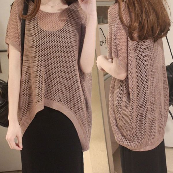 

two piece large women's wear spring and summer new stylethin and fat little skirt skirt sweater skirtsister's belly covered sweate, Black;gray