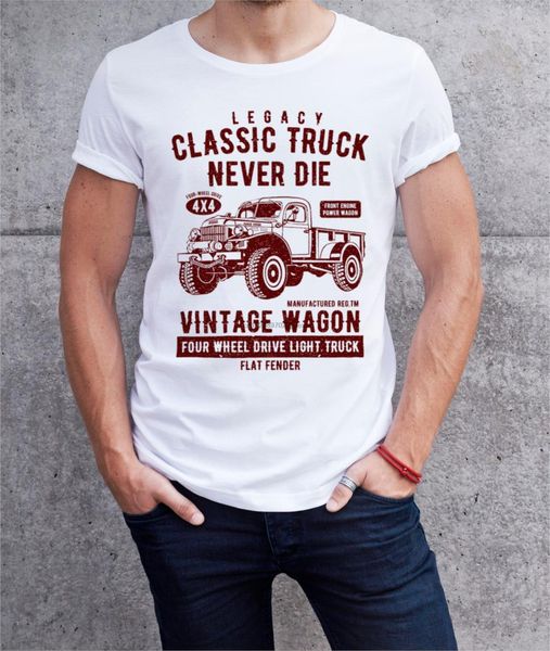 

классический грузовик не умрёт футболка vintage вагон tee подарок для пап graphic tee подарок для него органические мужчины т рубашки спорта