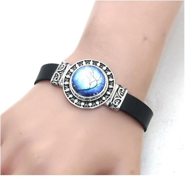 

boom life leather snap button bracelet & bangles tied buckle bracelet fashion jewelry fit in 18mm snap butto bbydyn, Golden;silver
