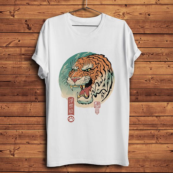

japan traditional ukiyo e tiger funny homme summer new short white casual tshirt streetwear sport hooded sweatshirt hoodie men t shirt