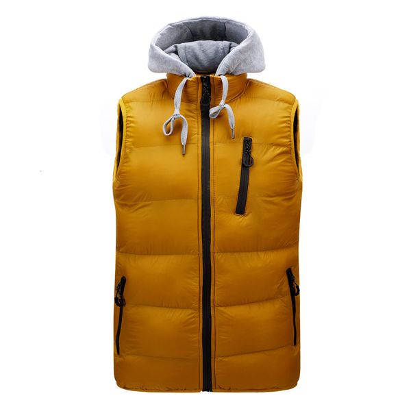 

2020 autumn and winter cotton men's thickened shawl hooded vest coat, Black;white