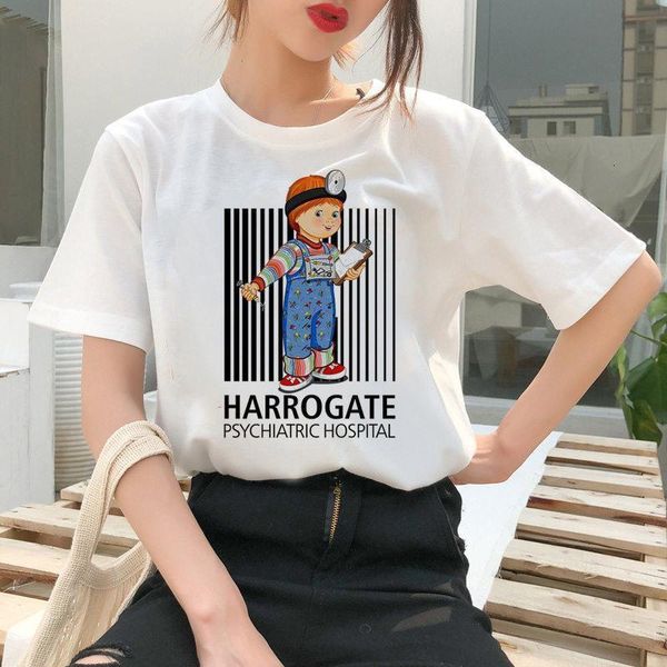 

chucky horror cool female t-shirt women's streetwear graphic t-shirt harajuku ulzzang female t-shirt short-sleeved femme, White