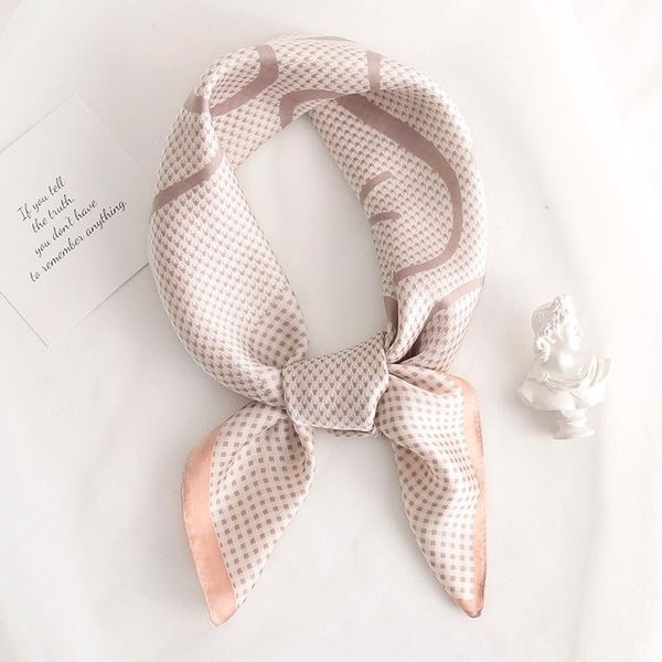 

cycling caps & masks plaid women neck scarf square foulard hair headband bag tie lady silk shawls print neckerchief bandana scarves accessor, Black