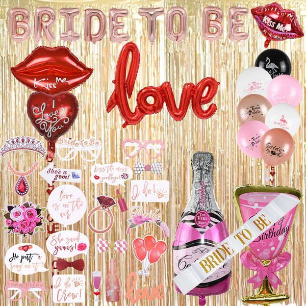 

wedding decoration mr & mrs love wine bottle foil balloons bride mariage anniversary valentine's day bridal shower event decor