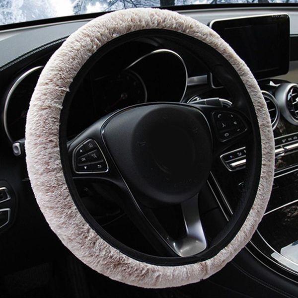 

37-39cm steering wheel cover accessory flexible plush plush breathable1