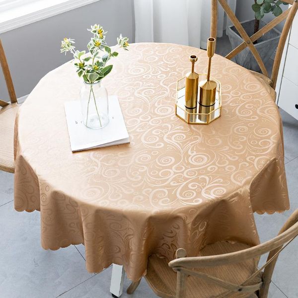 

luxurious round jacquard printed pu grey cloth table cloth covers tablecloth for home wedding restaurant party christmas decor yxltuq