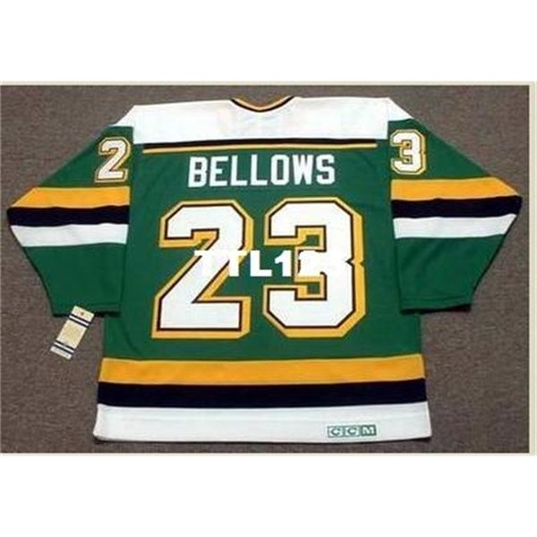 

121 #23 brian bellows minnesota north stars 1991 ccm vintage tk home hockey jersey or custom any name or number retro jersey, Black