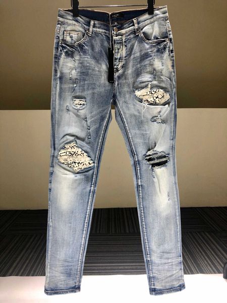 

rock revival jeans blue men fashion joggers short slp pants distressed acid wash pp