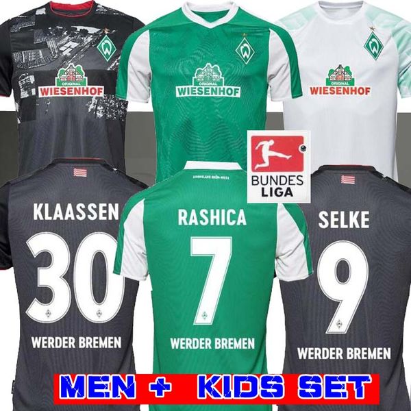 

20 21 вердер футбол джерси дома вдали 2020 2021 friedl klaassen selke rashica bartels вердер мужчины дети футбол рубашки, Black;yellow