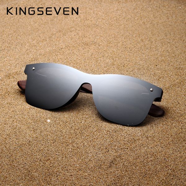 

KINGSEVEN Handmade Sunglasses Men Polarized Walnut Wooden Eyewear Women Mirror Vintage Oculos de sol masculino UV400 T200110