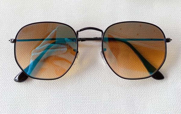 

black blue mirror sunglasses fashion classic sunglasses 54mm with box, White;black