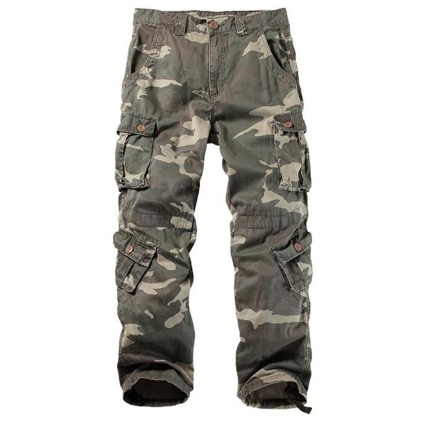 Erkekler Kargo Pantolon Yeni Askeri Ordu Yeşil Artı Boyutu Çok Pocket tulumları Casual Baghee Kamuflaj Pantalones Erkekler Çalışma Pantolon Artı boyutu 42