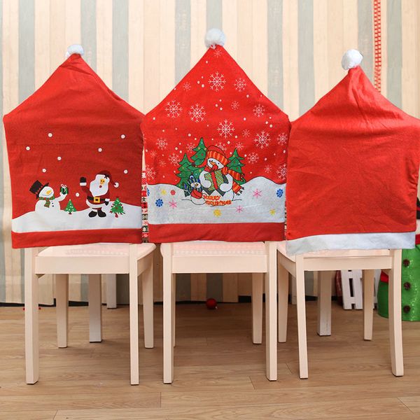 

1pc cover santa claus snowman chair back covers christmas decoration for home dinner xmas party new year decor