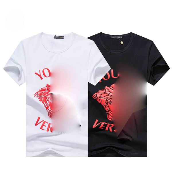 

2019 new spring and summer t-shirt collaboration designer t-shirt fashion men's and women's casual cotton t-shirt, Black;brown